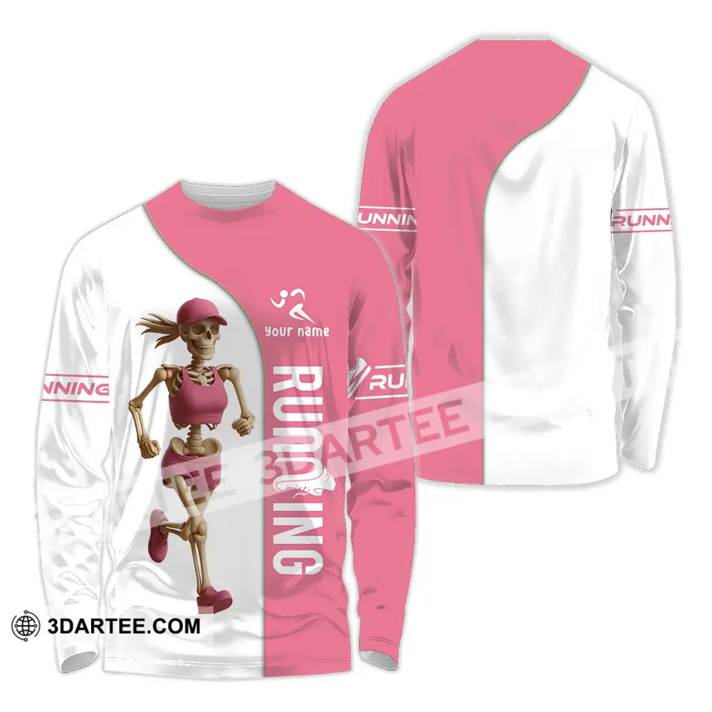 Unisex Shirt - Custom Skeleton Running Shirt Long Sleeve Shirt / S T-shirt