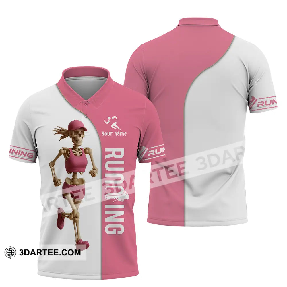 Unisex Shirt - Custom Skeleton Running Shirt Polo Shirt / S T-shirt