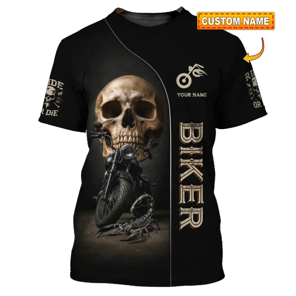 Unisex Shirt - Custom Skull Biker Shirt T-shirt