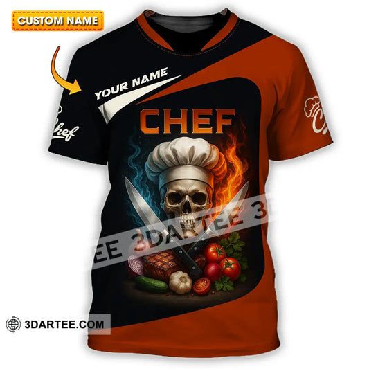 Unisex Shirt - Custom Skull Master Chef Chef Shirt T-shirt