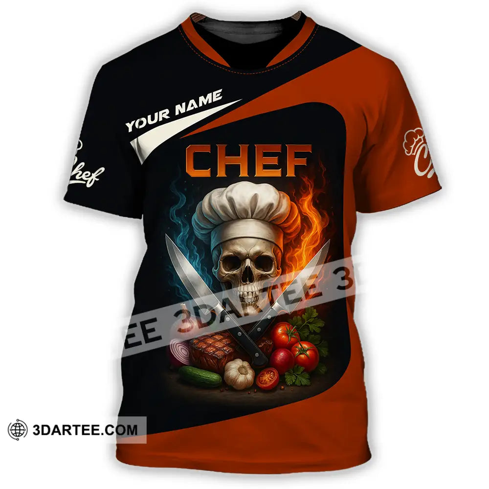 Unisex Shirt - Custom Skull Master Chef Chef Shirt T-Shirt / S T-shirt
