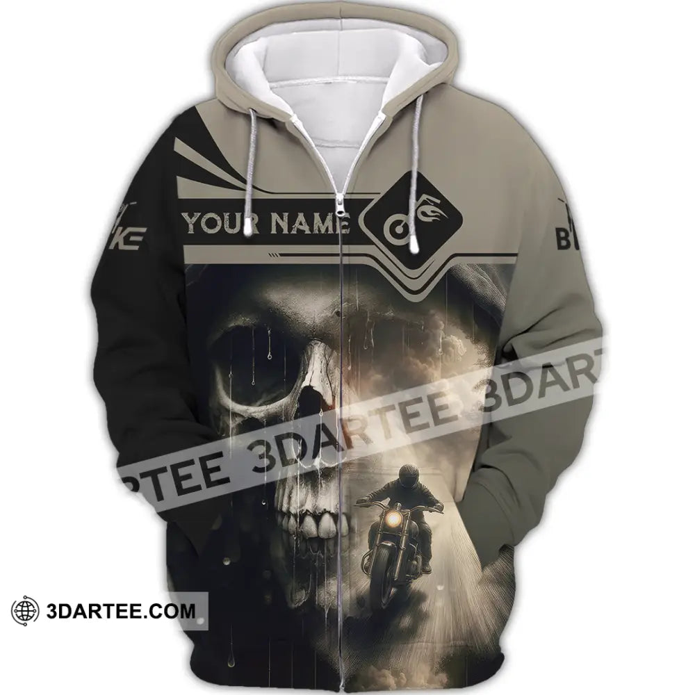 Unisex Shirt - Custom Skull Rider Shirt Zipper Hoodie / S T-shirt