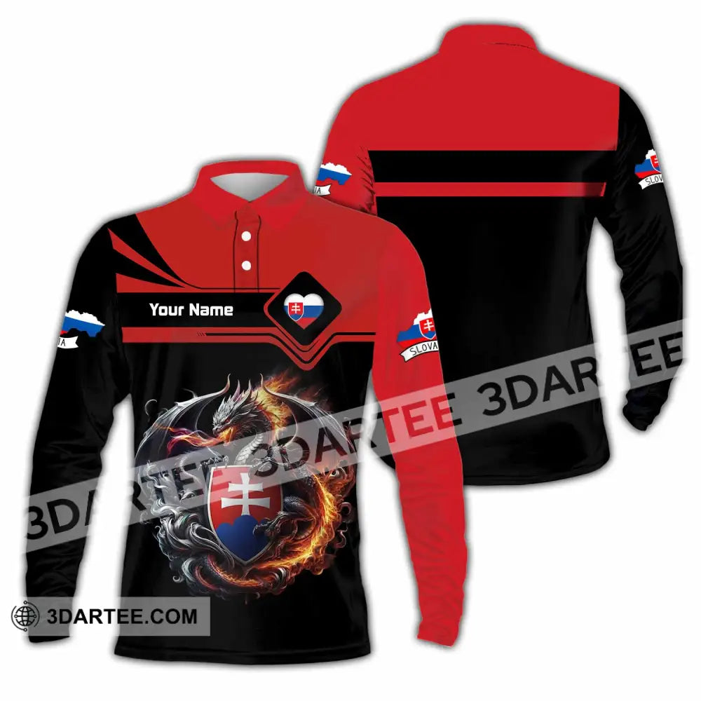 Unisex Shirt - Custom Slovakia Shirt - Long Sleeve Polo / S - T-shirt