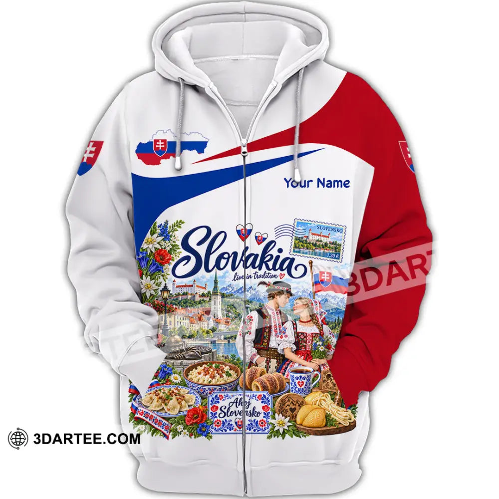 Unisex Shirt - Custom Slovakia Shirt - Zipper Hoodie / S - T-shirt