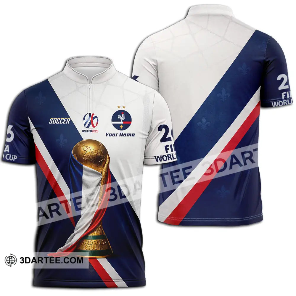 Unisex Shirt - Custom Soccer World Cup 2026 3D Shirt - Zipper Polo Shirt / S - T-shirt