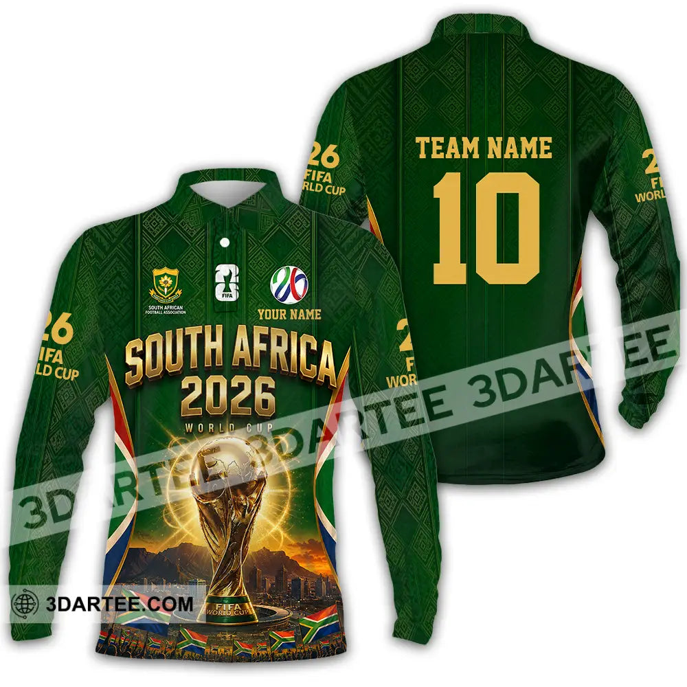 Unisex Shirt - Custom South Africa World Cup 2026 Shirt - Long Sleeve Polo / S - T-shirt