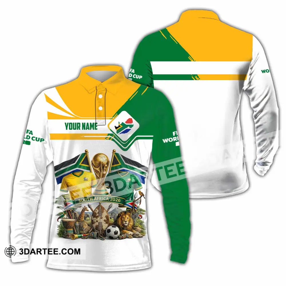 Unisex Shirt - Custom South Africa World Cup 2026 Shirt - Long Sleeve Polo / S - T-shirt