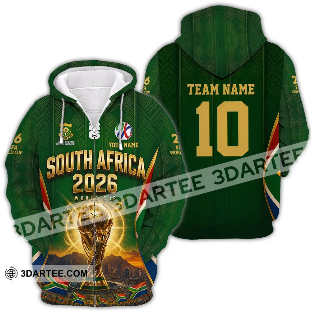 Unisex Shirt - Custom South Africa World Cup 2026 Shirt - Zipper Hoodie / S - T-shirt