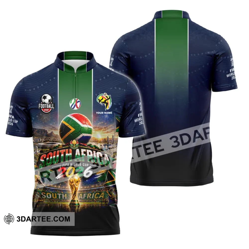 Unisex Shirt - Custom South Africa World Cup 2026 Shirt - Zipper Polo Shirt / S - T-shirt