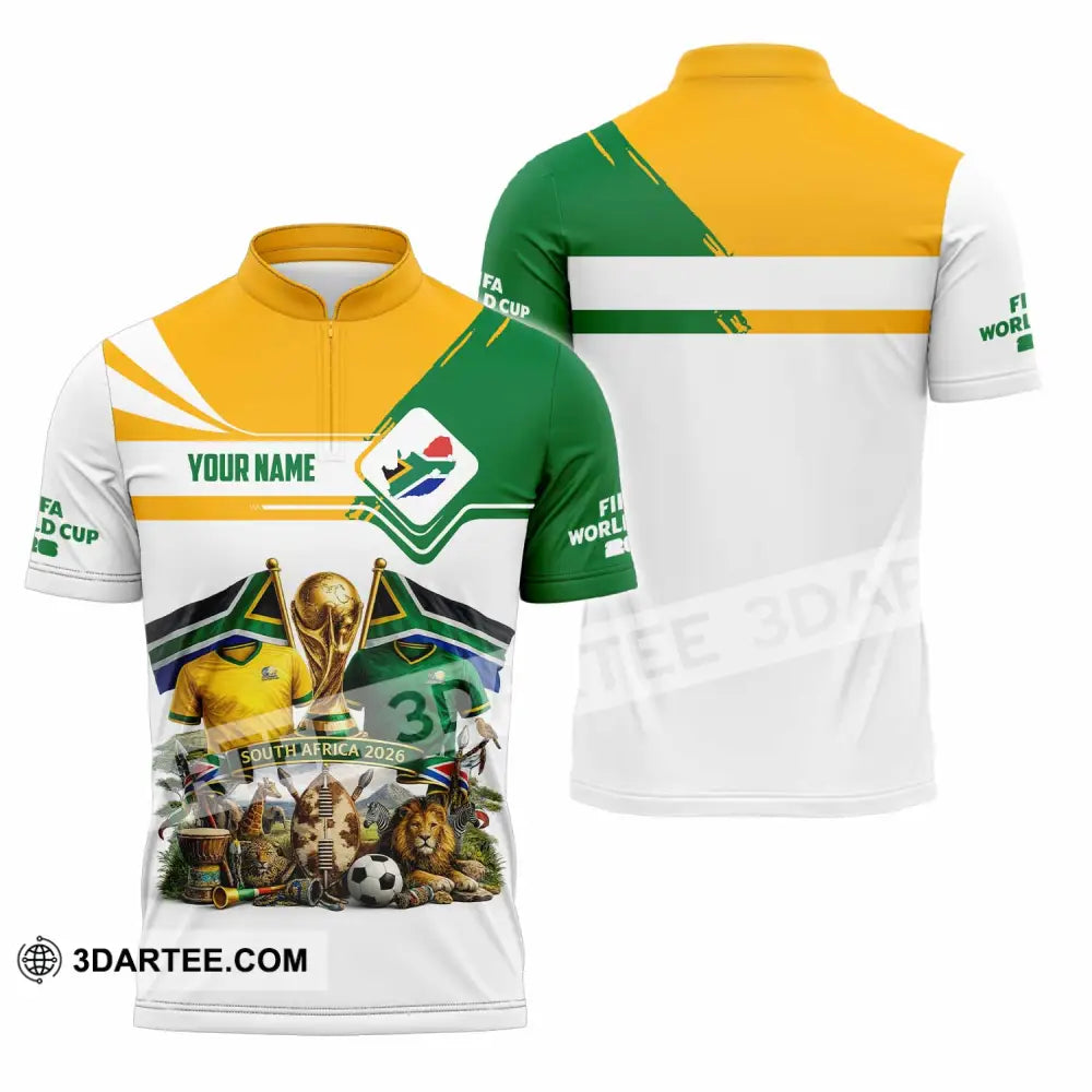 Unisex Shirt - Custom South Africa World Cup 2026 Shirt - Zipper Polo Shirt / S - T-shirt