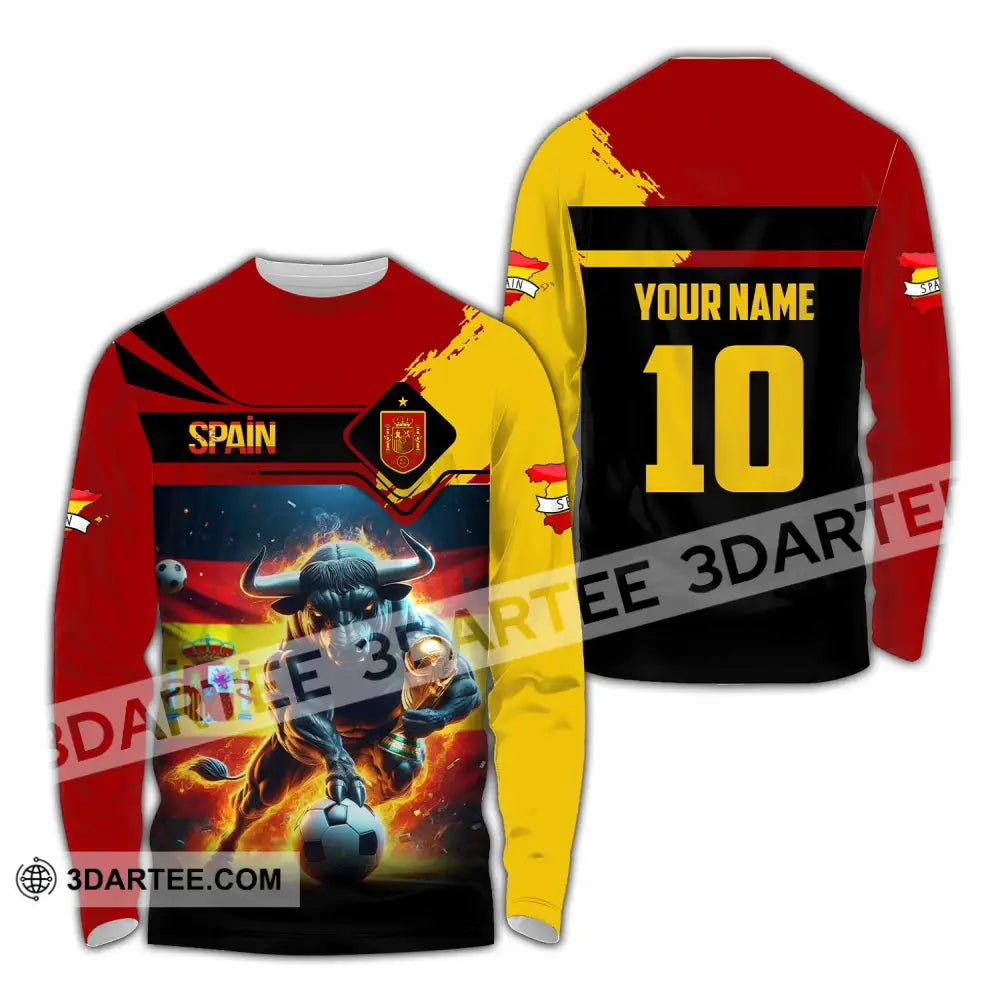 Unisex Shirt - Custom Spain 3D Shirt Long Sleeve Shirt / S T-shirt