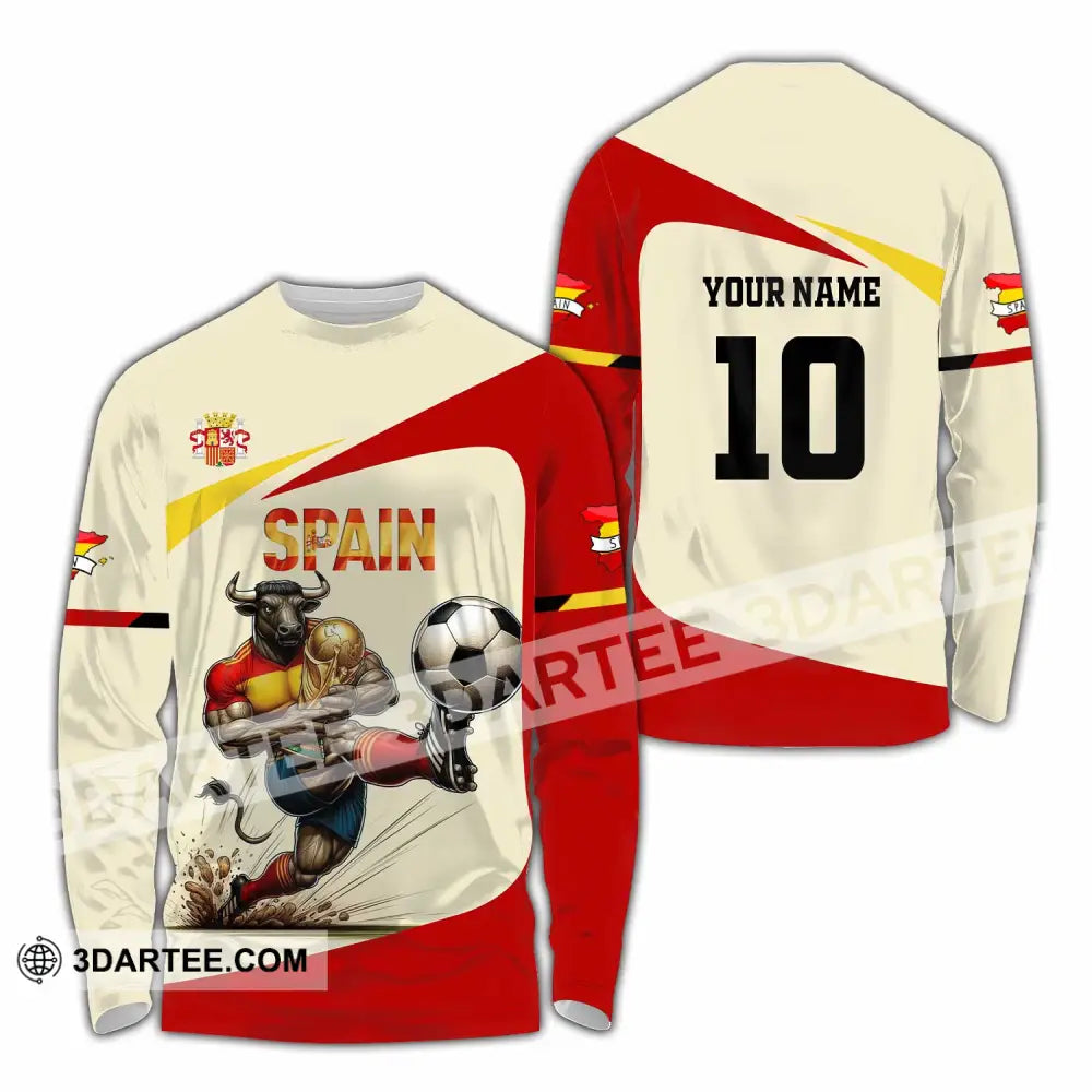 Unisex Shirt - Custom Spain 3D Shirt Long Sleeve Shirt / S T-shirt