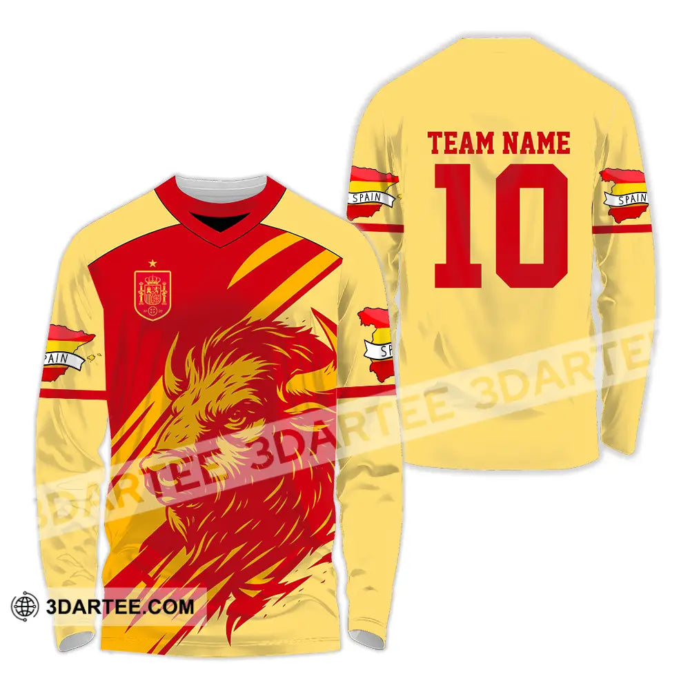 Unisex Shirt - Custom Spain 3D Shirt Long Sleeve Shirt / S T-shirt