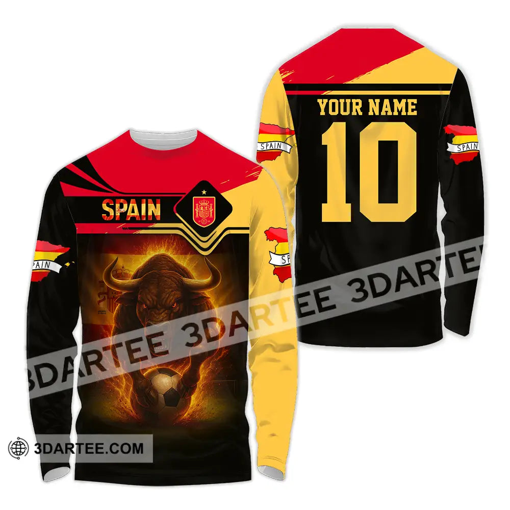 Unisex Shirt - Custom Spain 3D Shirt Long Sleeve Shirt / S T-shirt