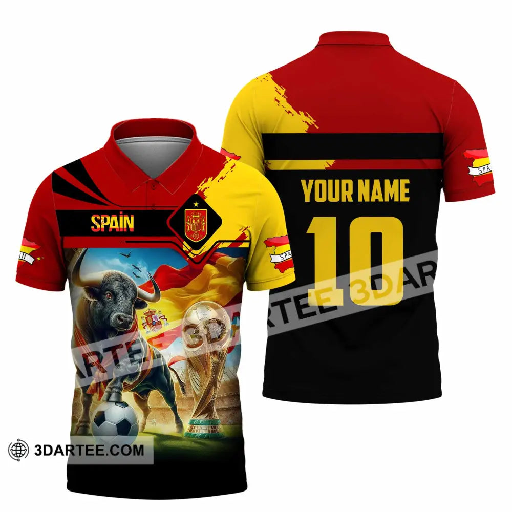 Unisex Shirt - Custom Spain 3D Shirt Polo Shirt / S T-shirt