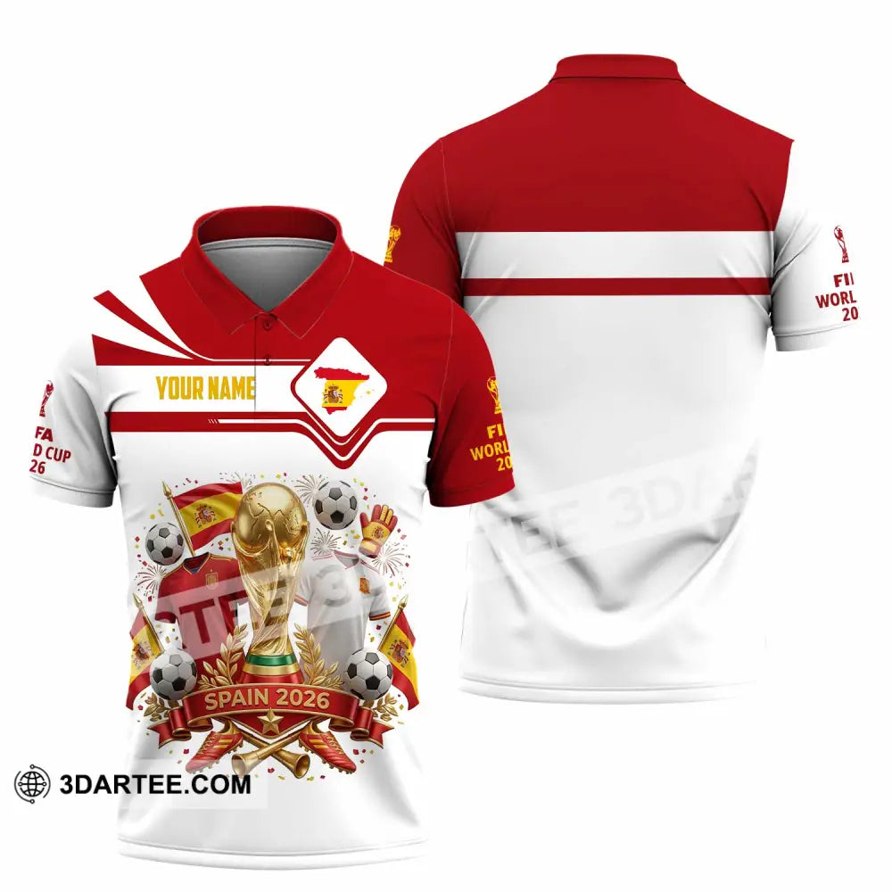 Unisex Shirt - Custom Spain World Cup 2026 3D Shirt - Polo Shirt / S - T-shirt
