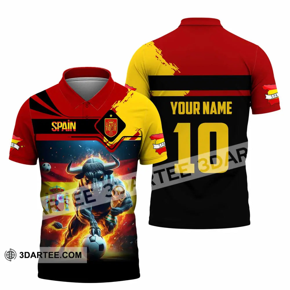 Unisex Shirt - Custom Spain 3D Shirt Polo Shirt / S T-shirt