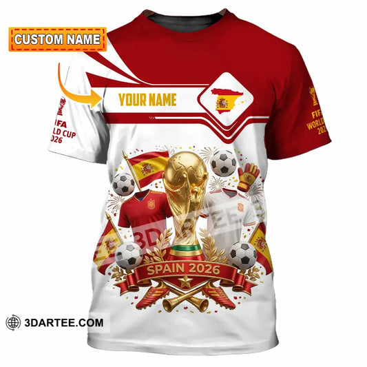 Unisex Shirt - Custom Spain World Cup 2026 3D Shirt - T-shirt