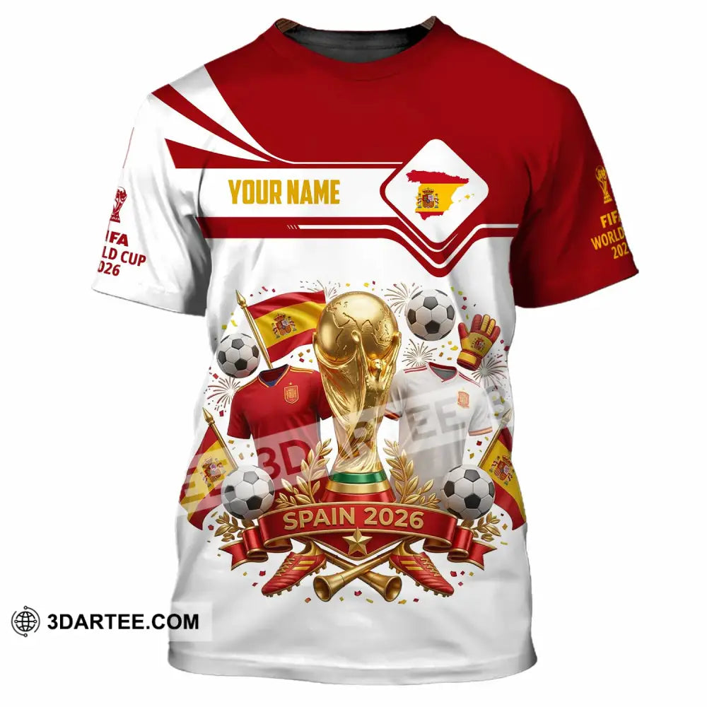 Unisex Shirt - Custom Spain World Cup 2026 3D Shirt - T-Shirt / S - T-shirt