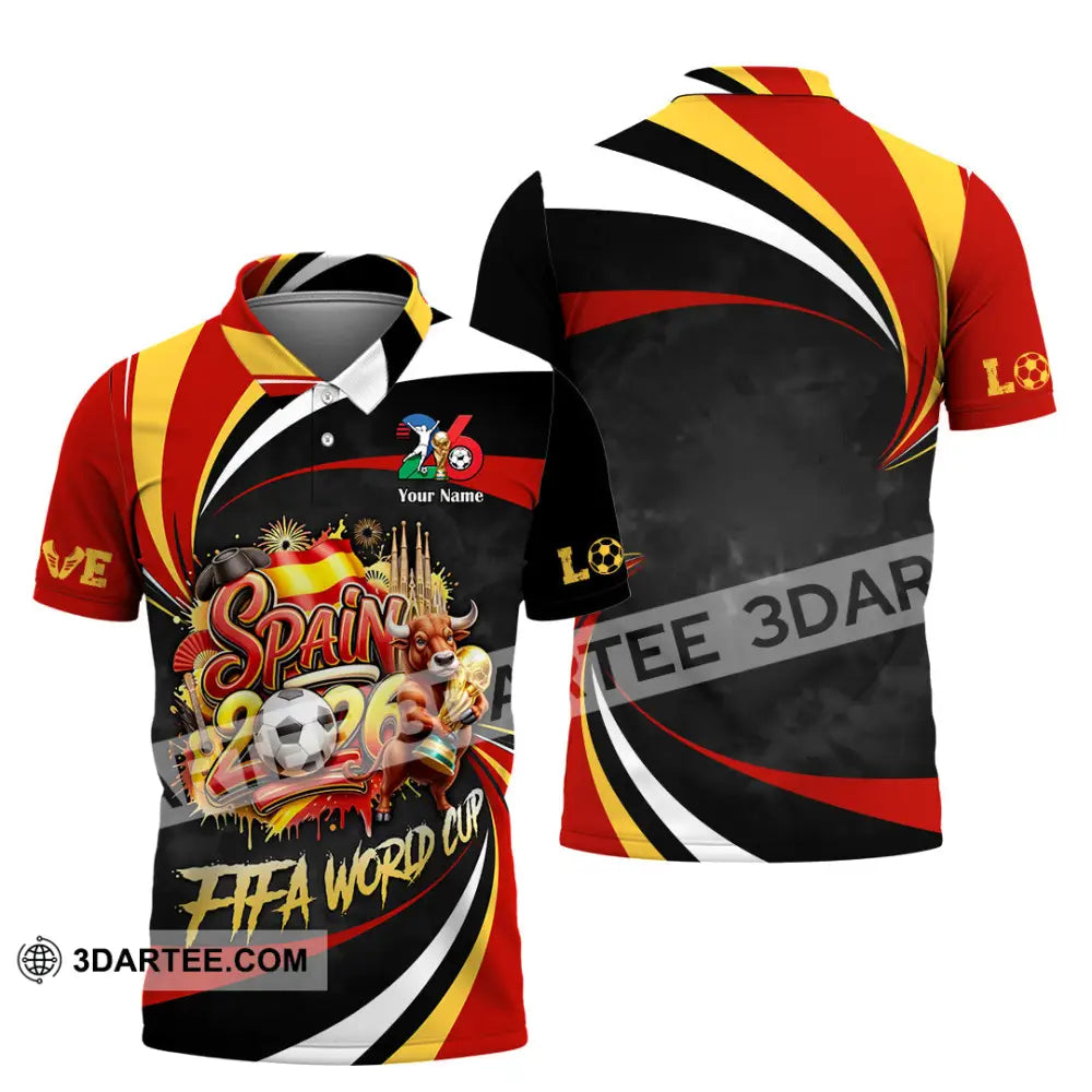 Unisex Shirt - Custom Spain Fifa World Cup 2026 3D Shirt Polo Shirt / S T-shirt
