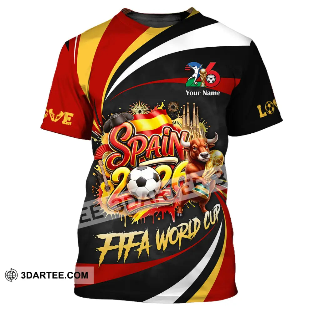 Unisex Shirt - Custom Spain Fifa World Cup 2026 3D Shirt T-Shirt / S T-shirt