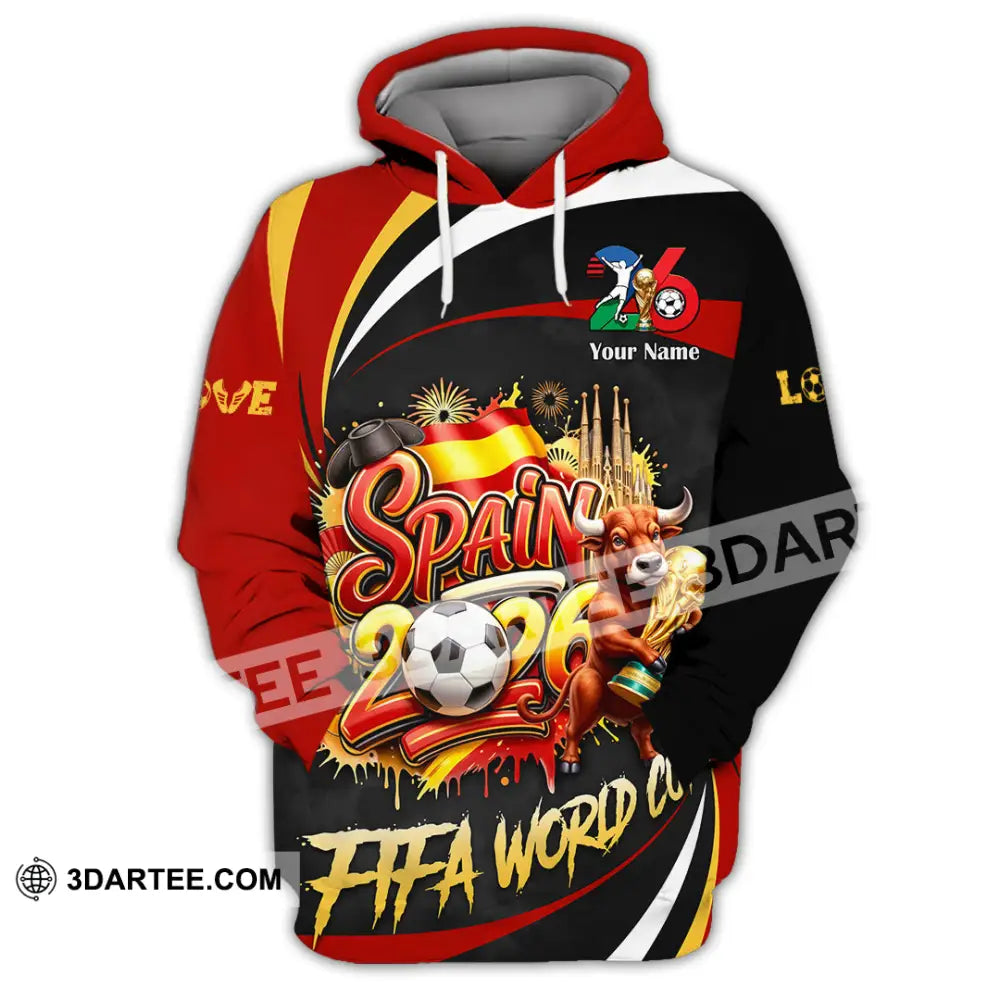 Unisex Shirt - Custom Spain Fifa World Cup 2026 3D Shirt Hoodie / S T-shirt
