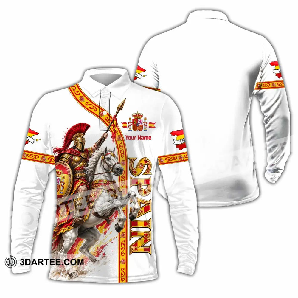 Unisex Shirt - Custom Spain Shirt - Long Sleeve Polo / S - T-shirt