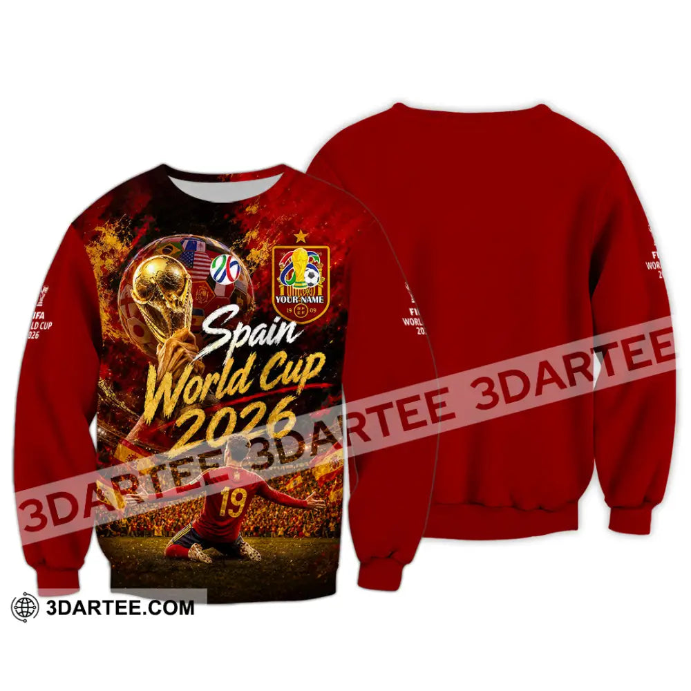 Unisex Shirt - Custom Spain World Cup 2026 Shirt - Long Sleeve / S - T-shirt