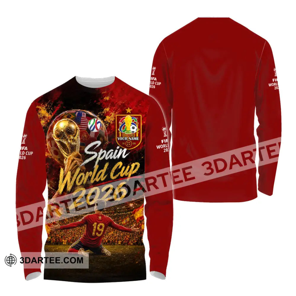 Unisex Shirt - Custom Spain World Cup 2026 Shirt - Long Sleeve Shirt / S - T-shirt