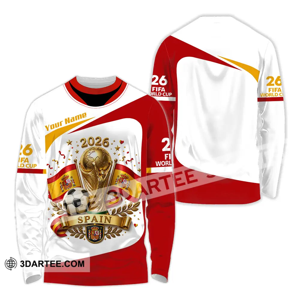 Unisex Shirt - Custom Spain World Cup 2026 Shirt - Long Sleeve Shirt / S - T-shirt