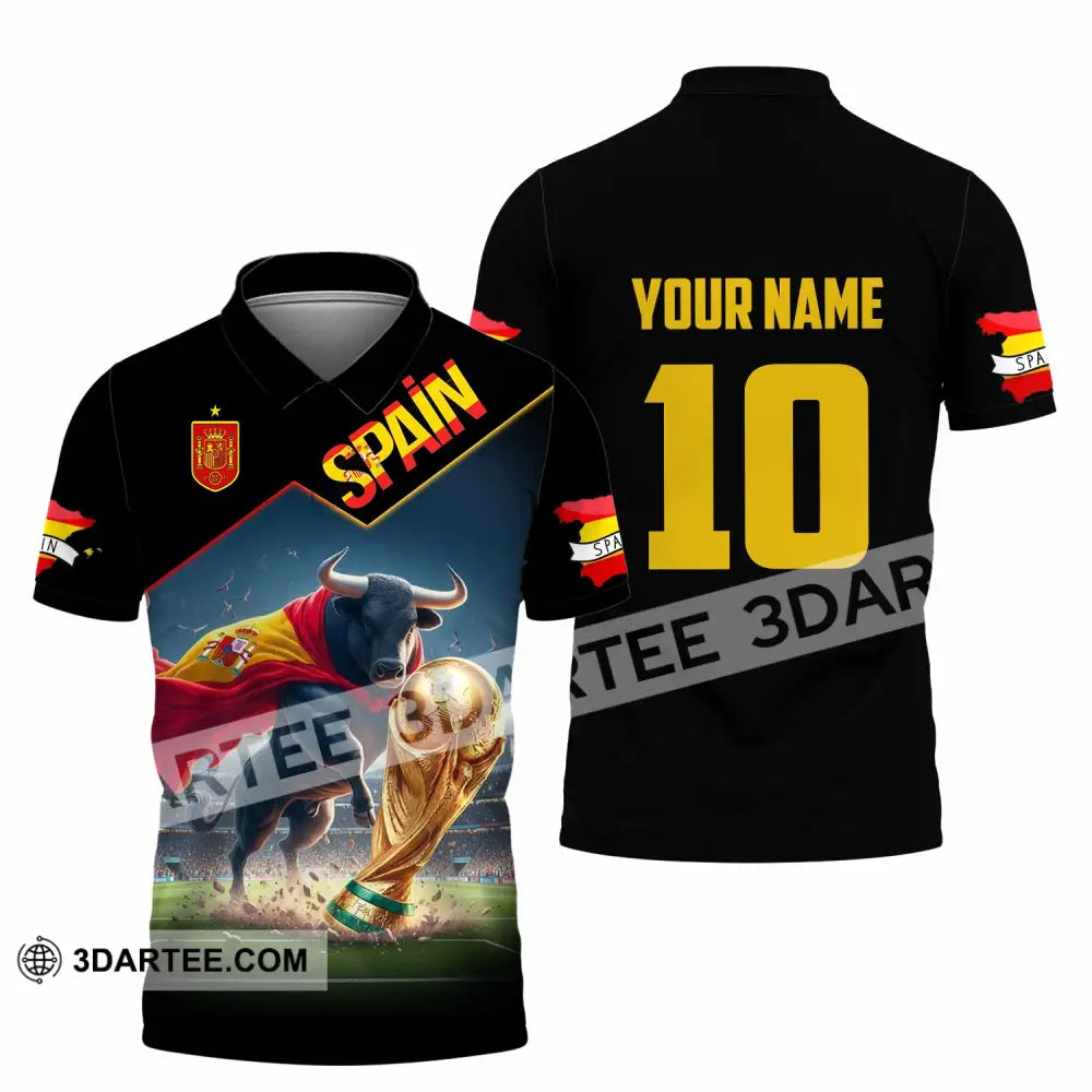 Unisex Shirt - Custom Spain World Cup 2026 3D Shirt Polo Shirt / S T-shirt