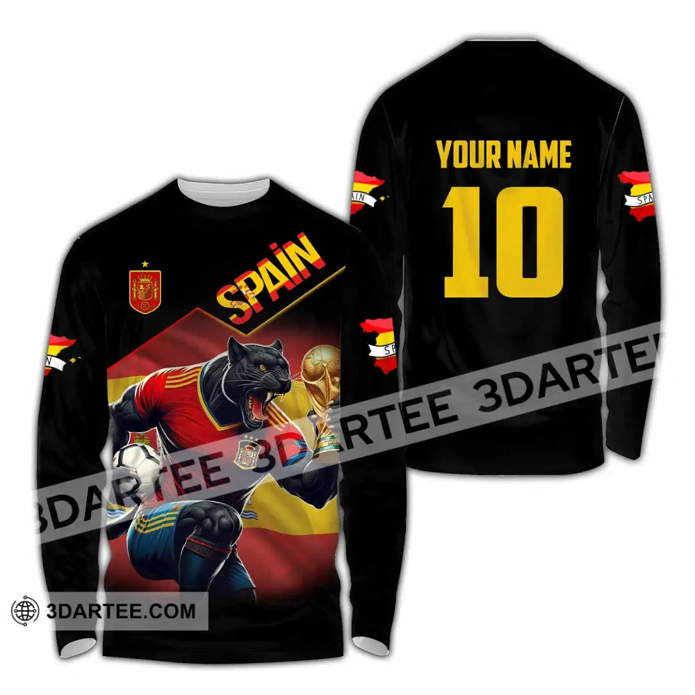 Unisex Shirt - Custom Spain World Cup 3D Shirt Long Sleeve Shirt / S T-shirt