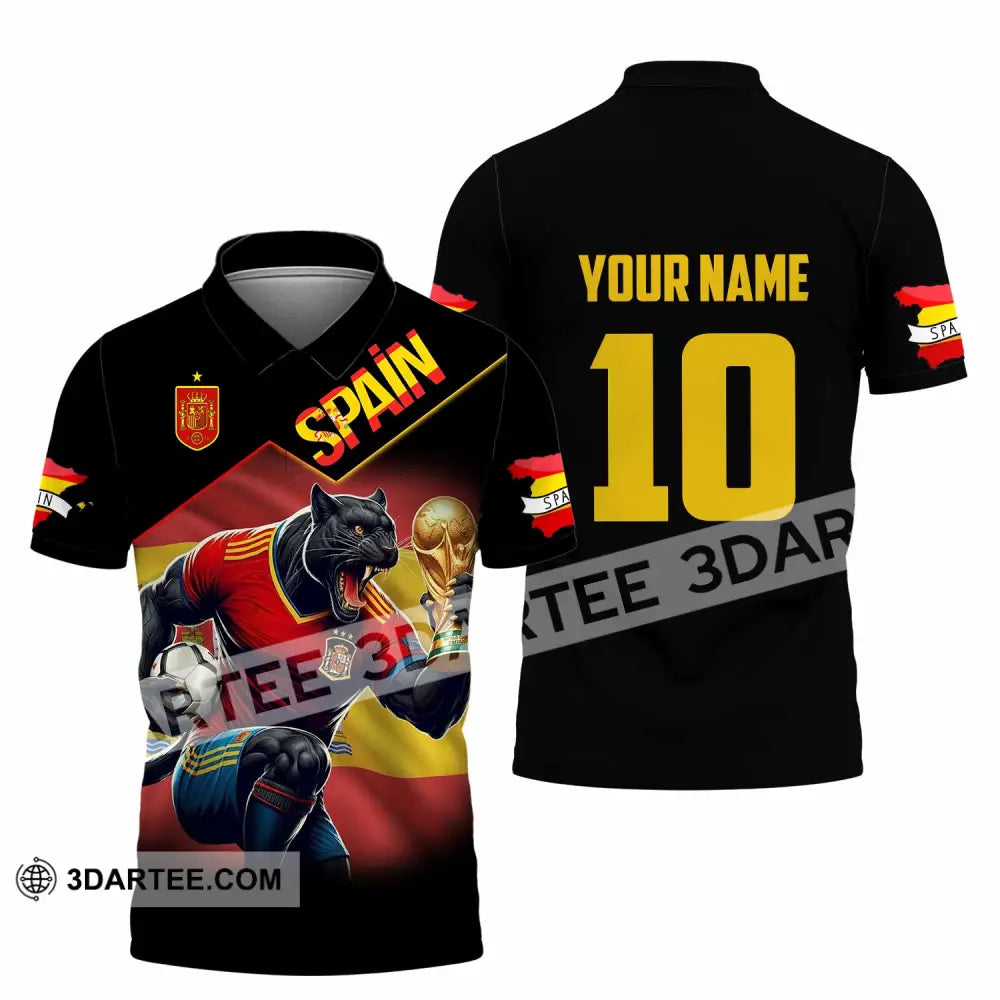Unisex Shirt - Custom Spain World Cup 3D Shirt Polo Shirt / S T-shirt