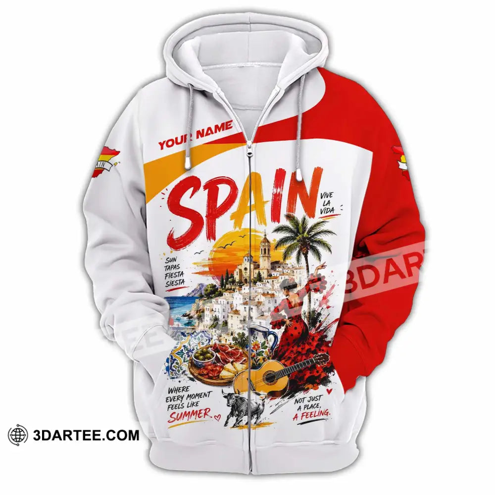 Unisex Shirt - Custom Spain Shirt - Zipper Hoodie / S - T-shirt