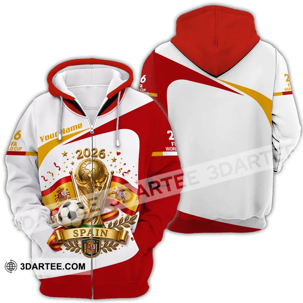 Unisex Shirt - Custom Spain World Cup 2026 Shirt - Zipper Hoodie / S - T-shirt