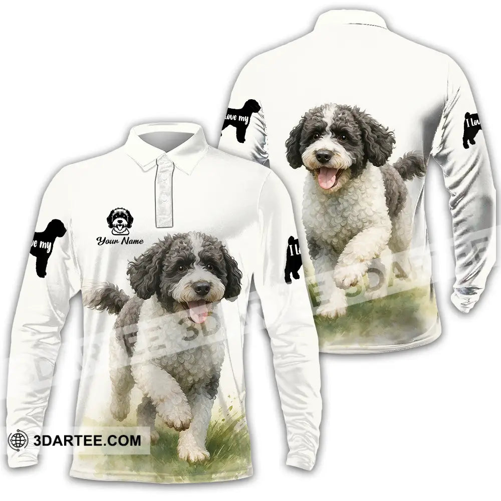 Unisex Shirt - Custom Spanish Water Dog Shirt Long Sleeve Polo / S T-shirt