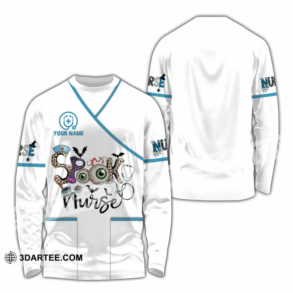 Unisex Shirt - Custom Spooky Nurse Halloween Shirt Long Sleeve Shirt / S T-shirt