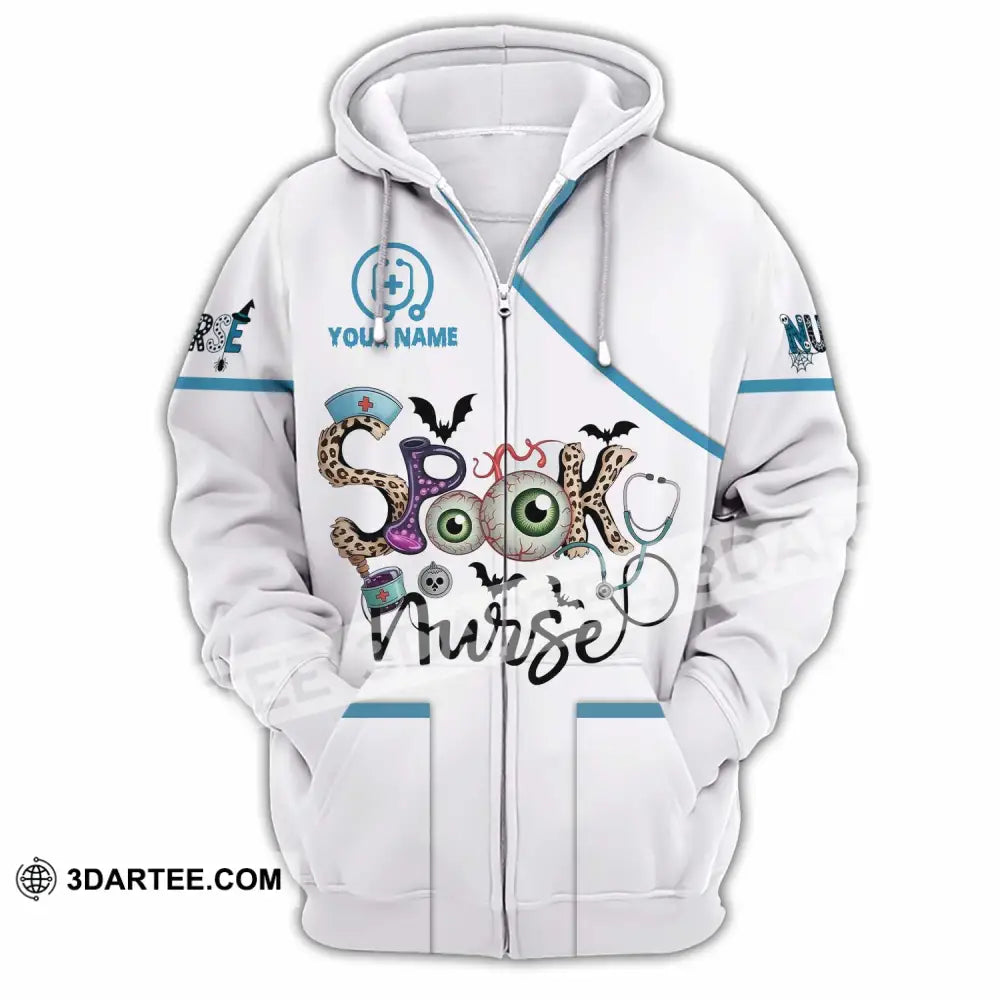 Unisex Shirt - Custom Spooky Nurse Halloween Shirt Zipper Hoodie / S T-shirt
