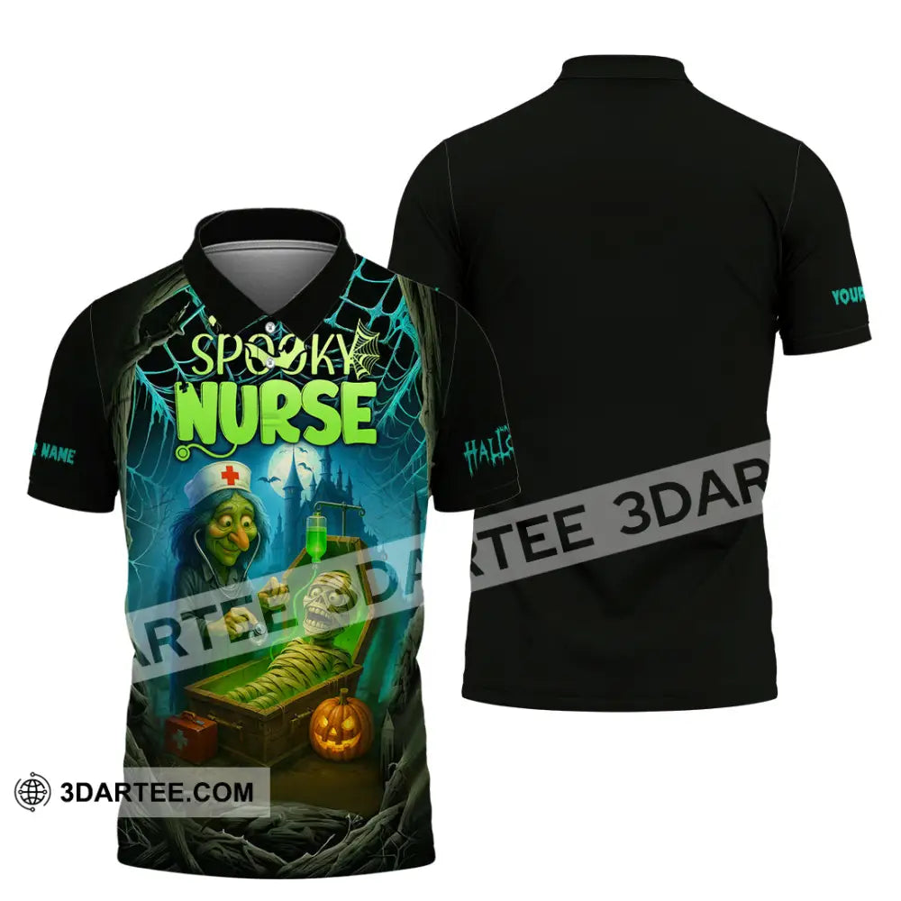 Unisex Shirt - Custom Spoopy Nurse Halloween Shirt Polo Shirt / S T-shirt