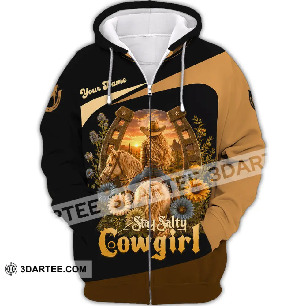 Unisex Shirt - Custom Stay Salty Cowgirl Shirt - Zipper Hoodie / S - T-shirt