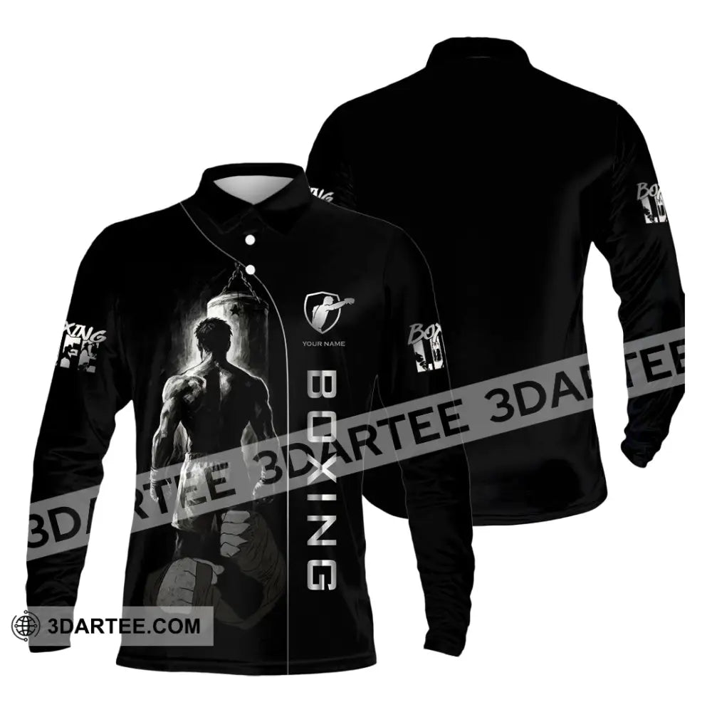 Unisex Shirt - Custom Strong Men Boxing Lover Sport Shirt Long Sleeve Polo / S T-shirt