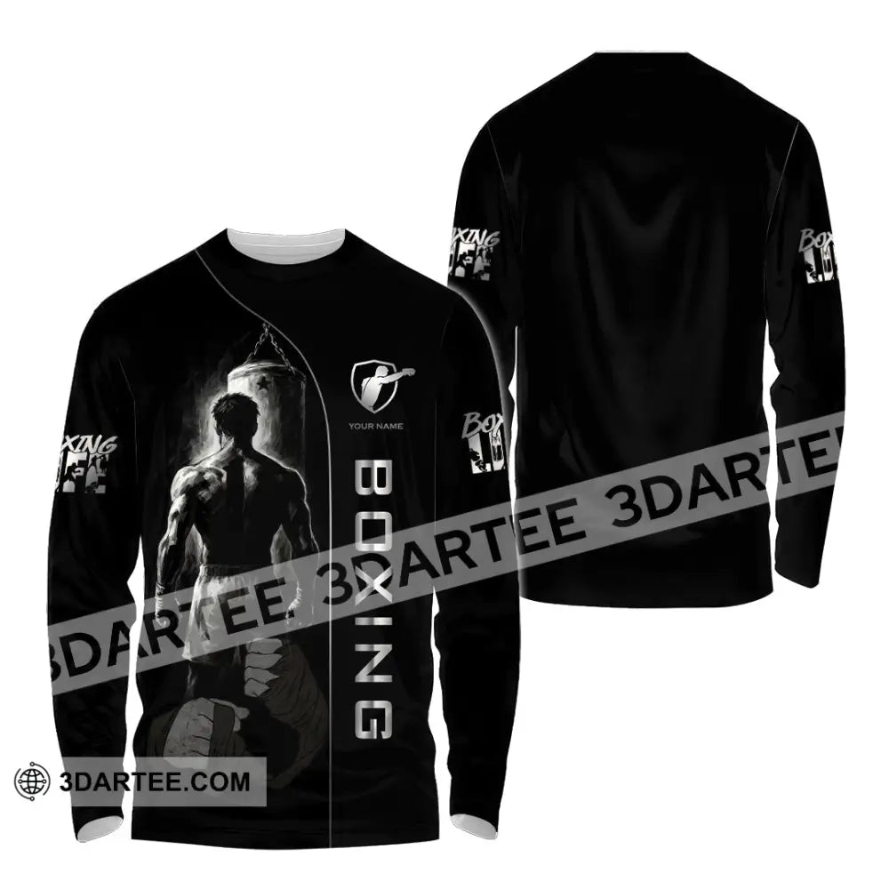 Unisex Shirt - Custom Strong Men Boxing Lover Sport Shirt Long Sleeve Shirt / S T-shirt