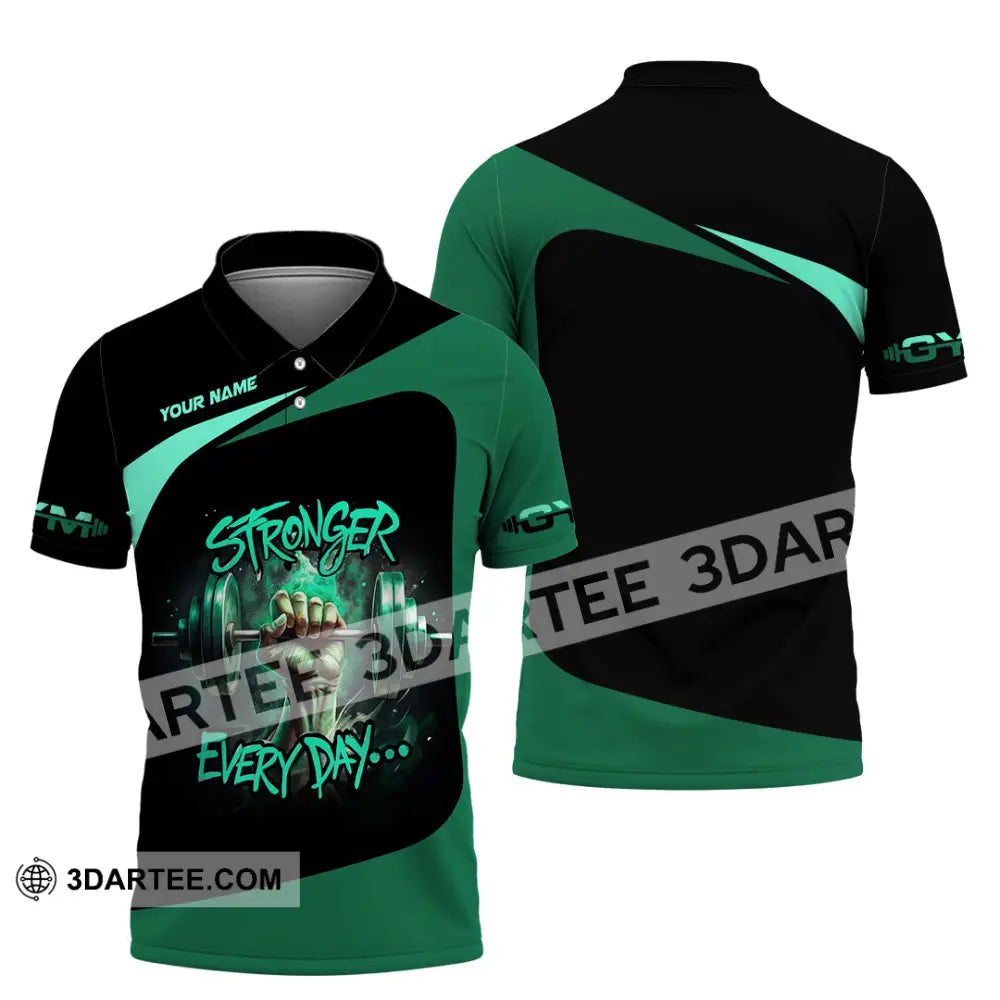 Unisex Shirt - Custom Stronger Everyday Weightlifting Sports Shirt Polo Shirt / S T-shirt