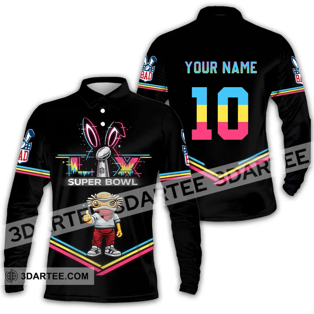 Unisex Shirt - Custom Super Bowl 3D Shirt Long Sleeve Polo / S T-shirt