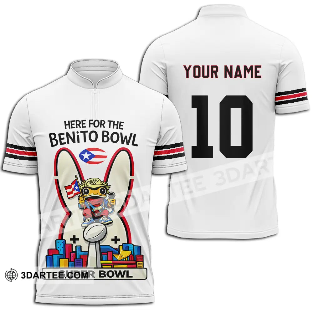 Unisex Shirt - Custom Super Bowl 3D Shirt Zipper Polo Shirt / S T-shirt