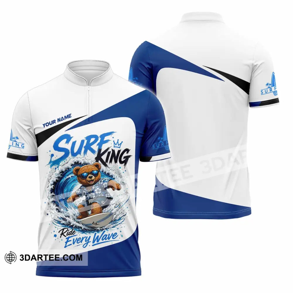 Unisex Shirt - Custom Surf King Shirt - Zipper Polo Shirt / S - T-shirt