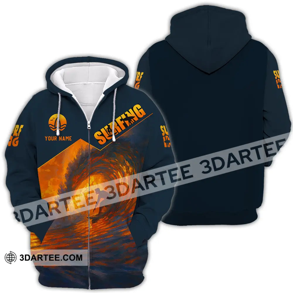 Unisex Shirt Custom Surfing Shirt Zipper Hoodie / S T shirt