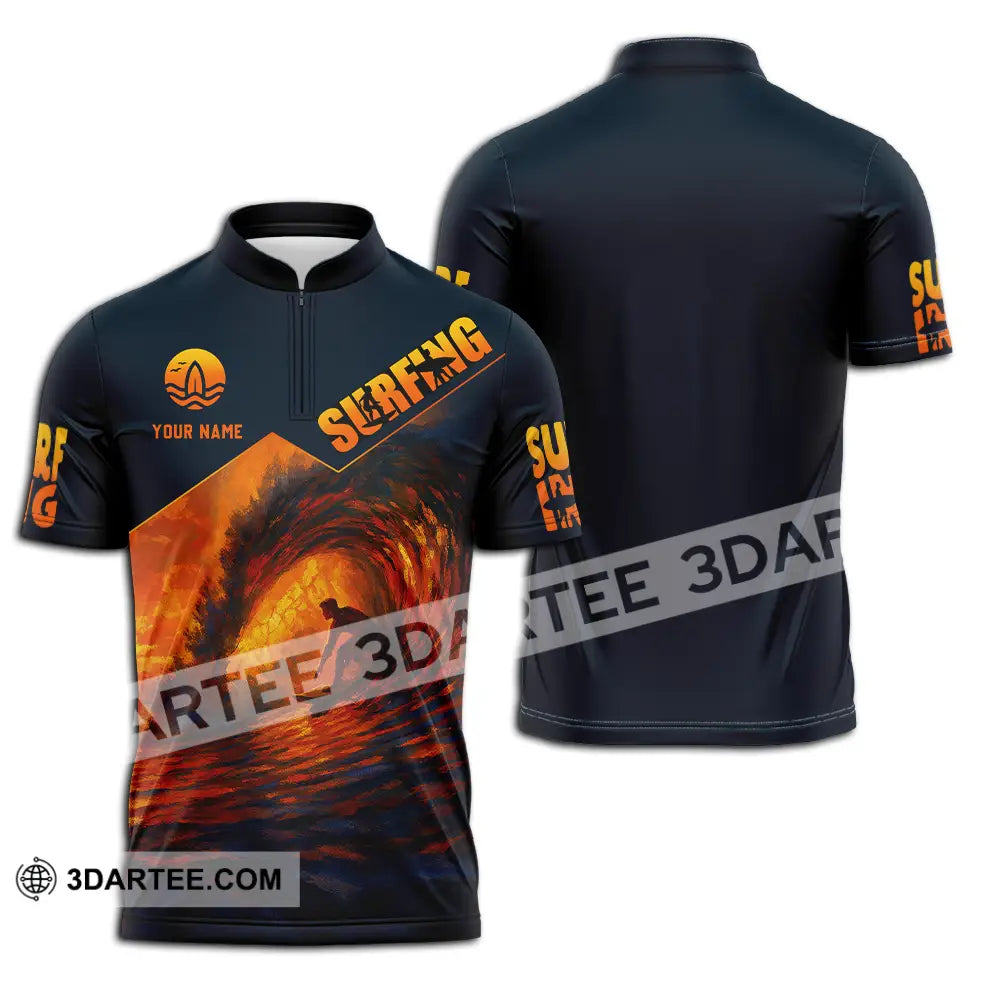 Unisex Shirt Custom Surfing Shirt Zipper Polo Shirt / S T shirt