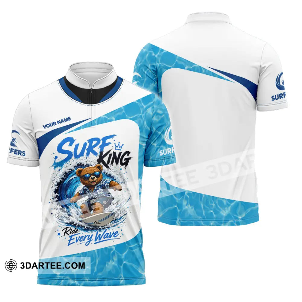 Unisex Shirt - Custom Surfing Shirt - Zipper Polo Shirt / S - T-shirt