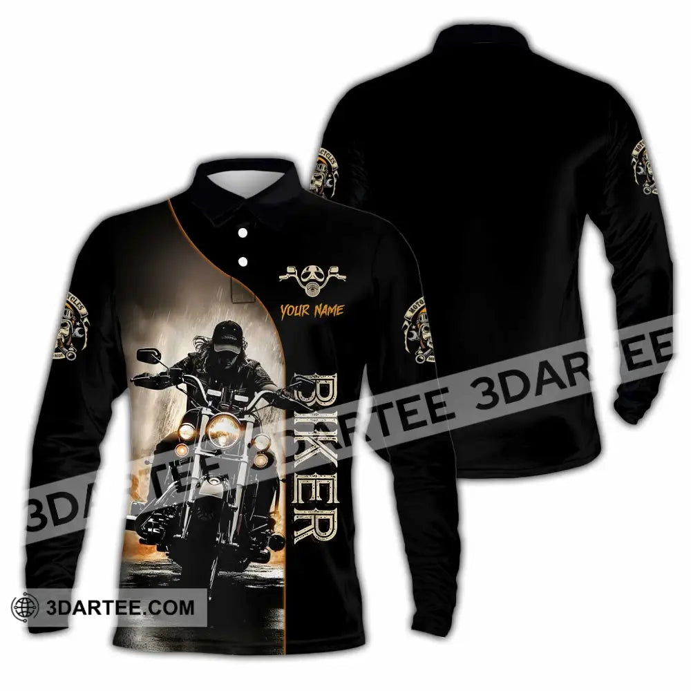 Unisex Shirt - Custom Swag Biker Biker Lover Sporty Shirt Long Sleeve Polo / S T-shirt